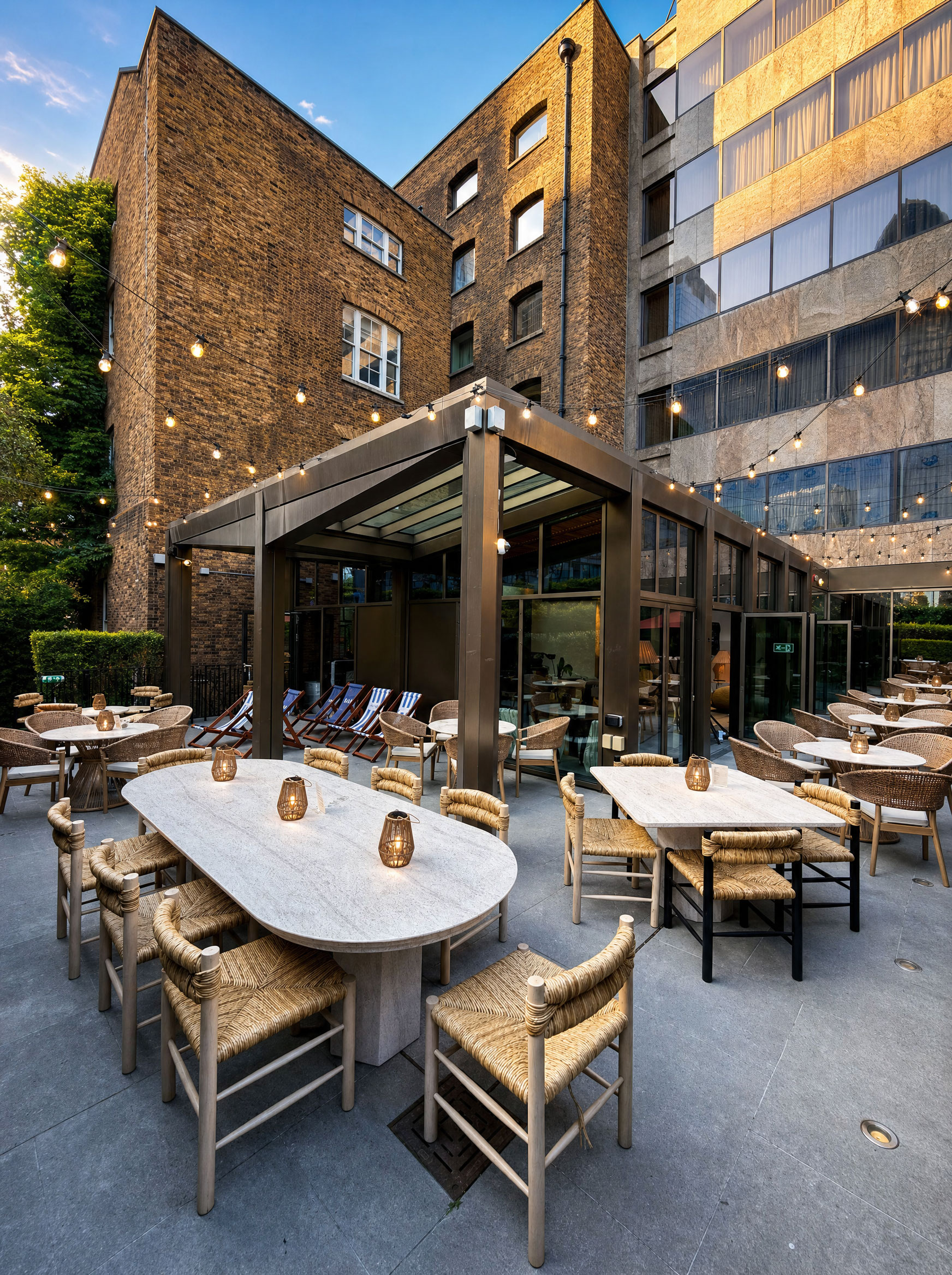 Outside table — large group